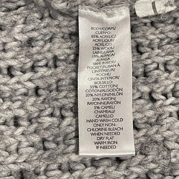 LOFT Womens Cardigan Sweater Wool Alpaca Blend Open Pockets Gray XS Small FE - Picture 4 of 7